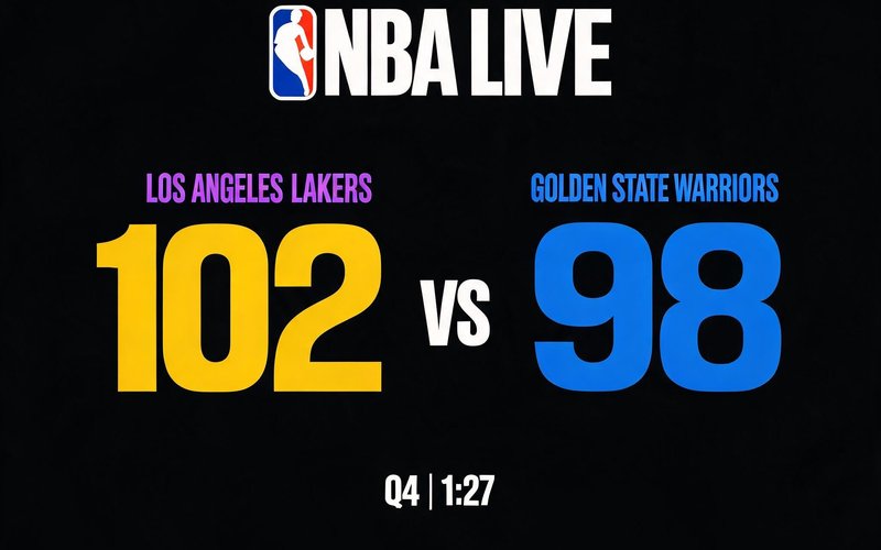NBA洛杉矶湖人队对阵金州勇士队实时比分